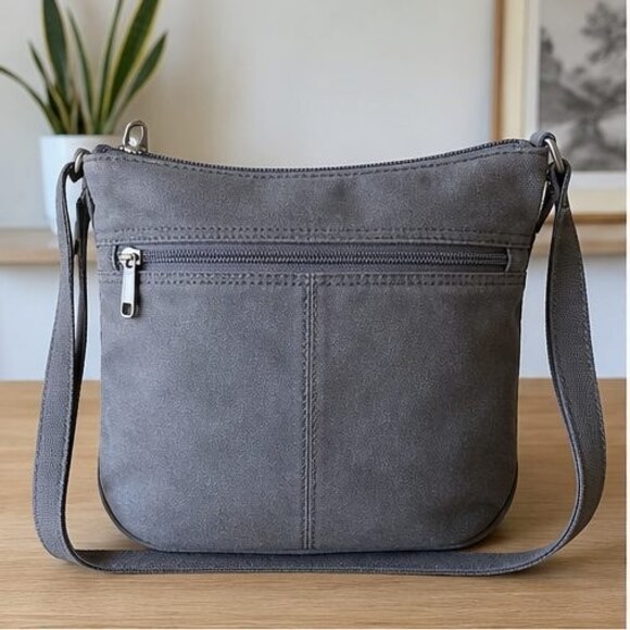 None Handbags - Gray Canvas Crossbody Bag